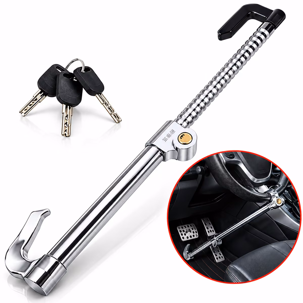 CAR STEERING WHEEL LOCK – UNIVERSAL ANTI-THEFT SECURITY LOCK
