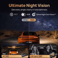 70MAI T800 3-CHANNEL DASH CAM 4K + 4K + 1080P
